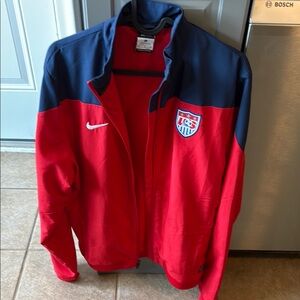 Nike Red and Blue Bomber Jacket Varsity Style